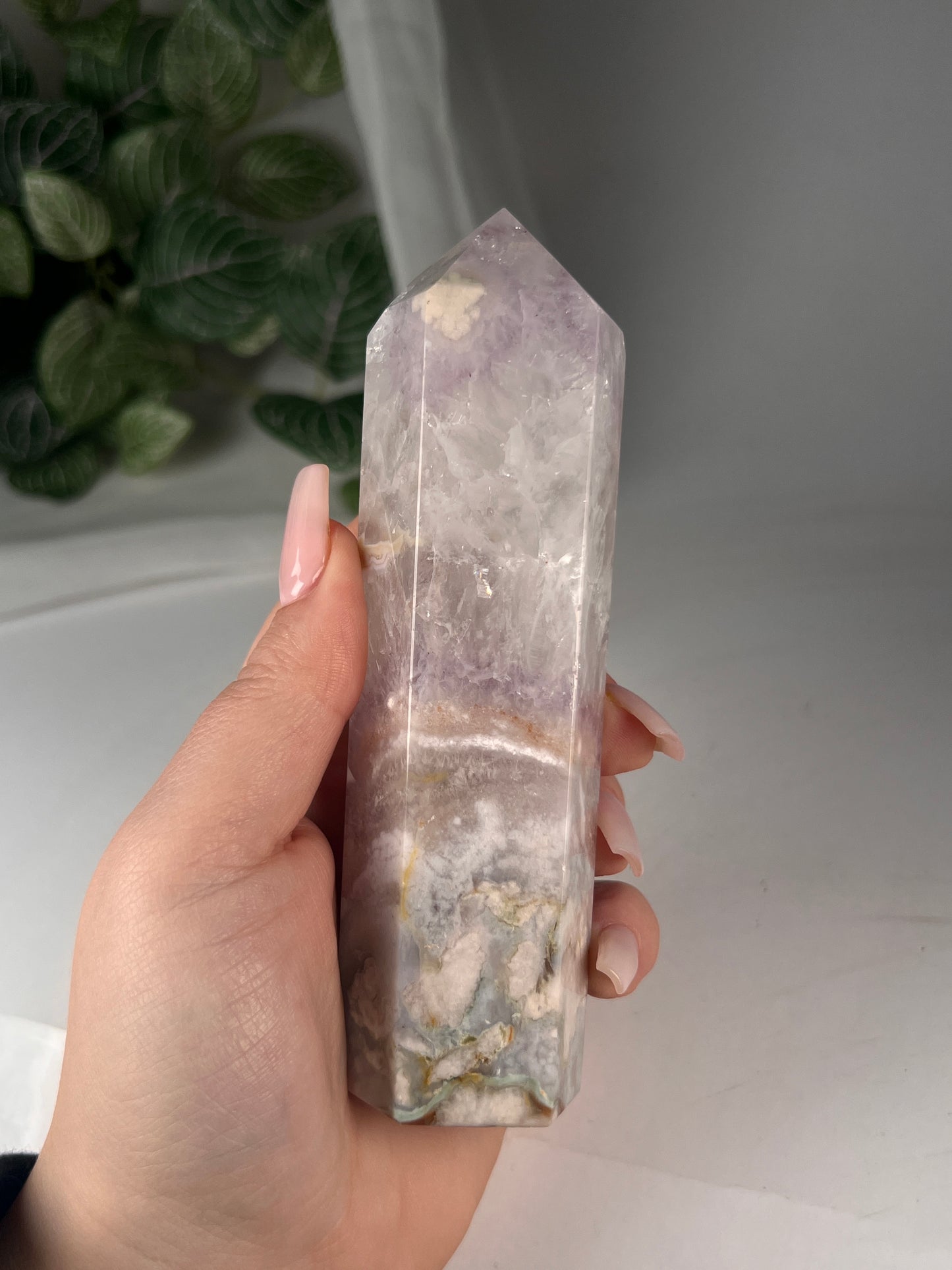 Flower Agate Amethyst Point *RARE*