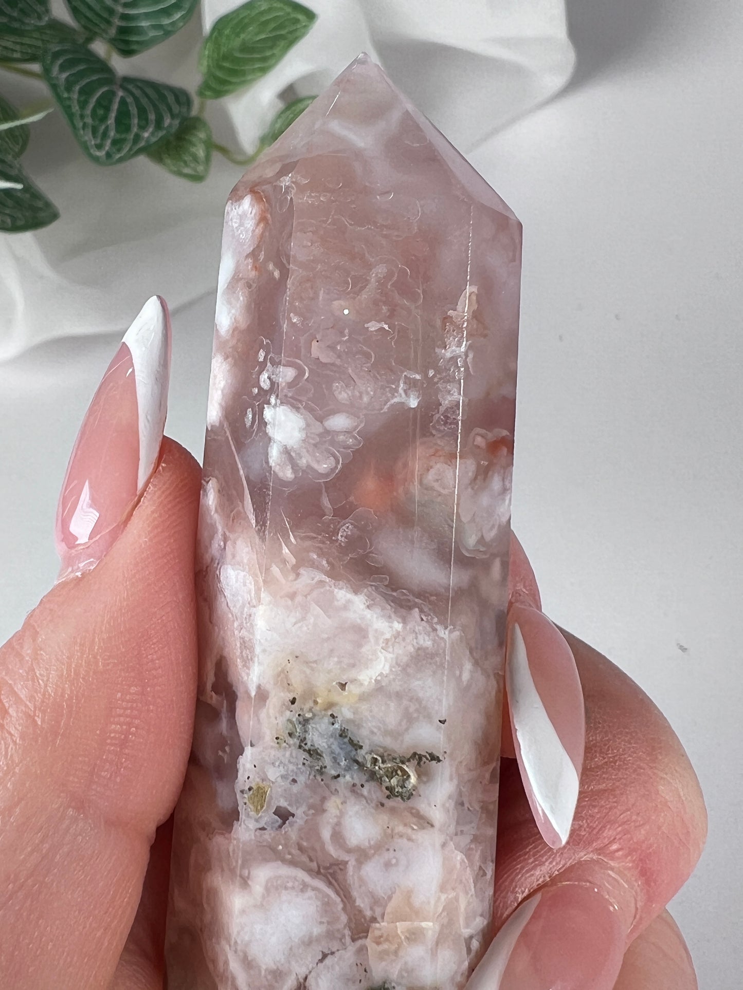 Flower agate obelisk