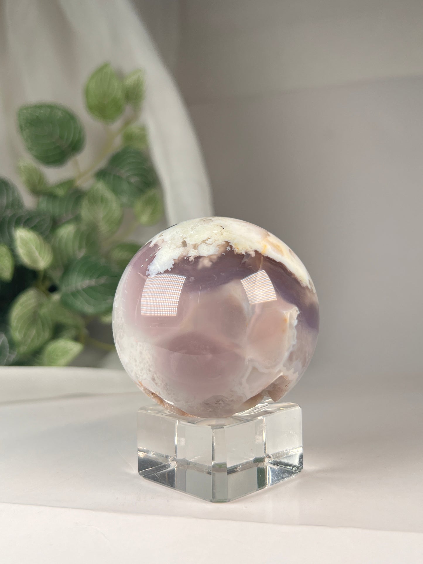 Black flower agate sphere druzy *RARE*