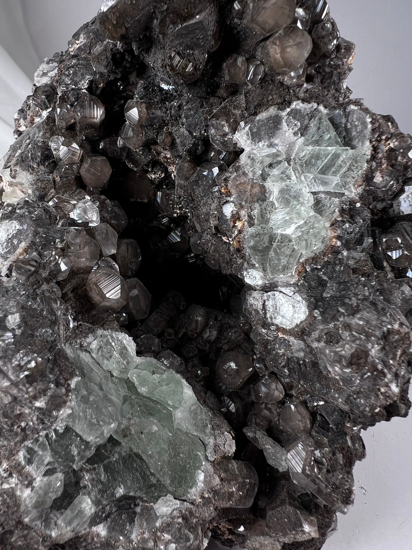 Black Quartz W Fluorite Cluster *RARE*