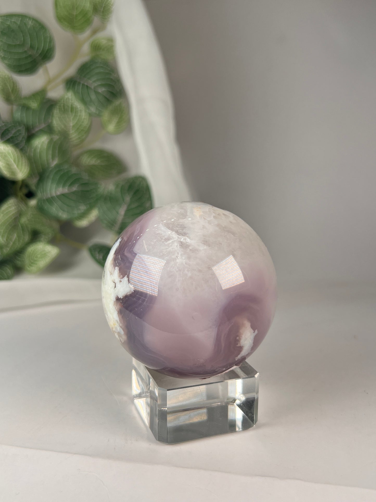 Black flower agate sphere druzy *RARE*
