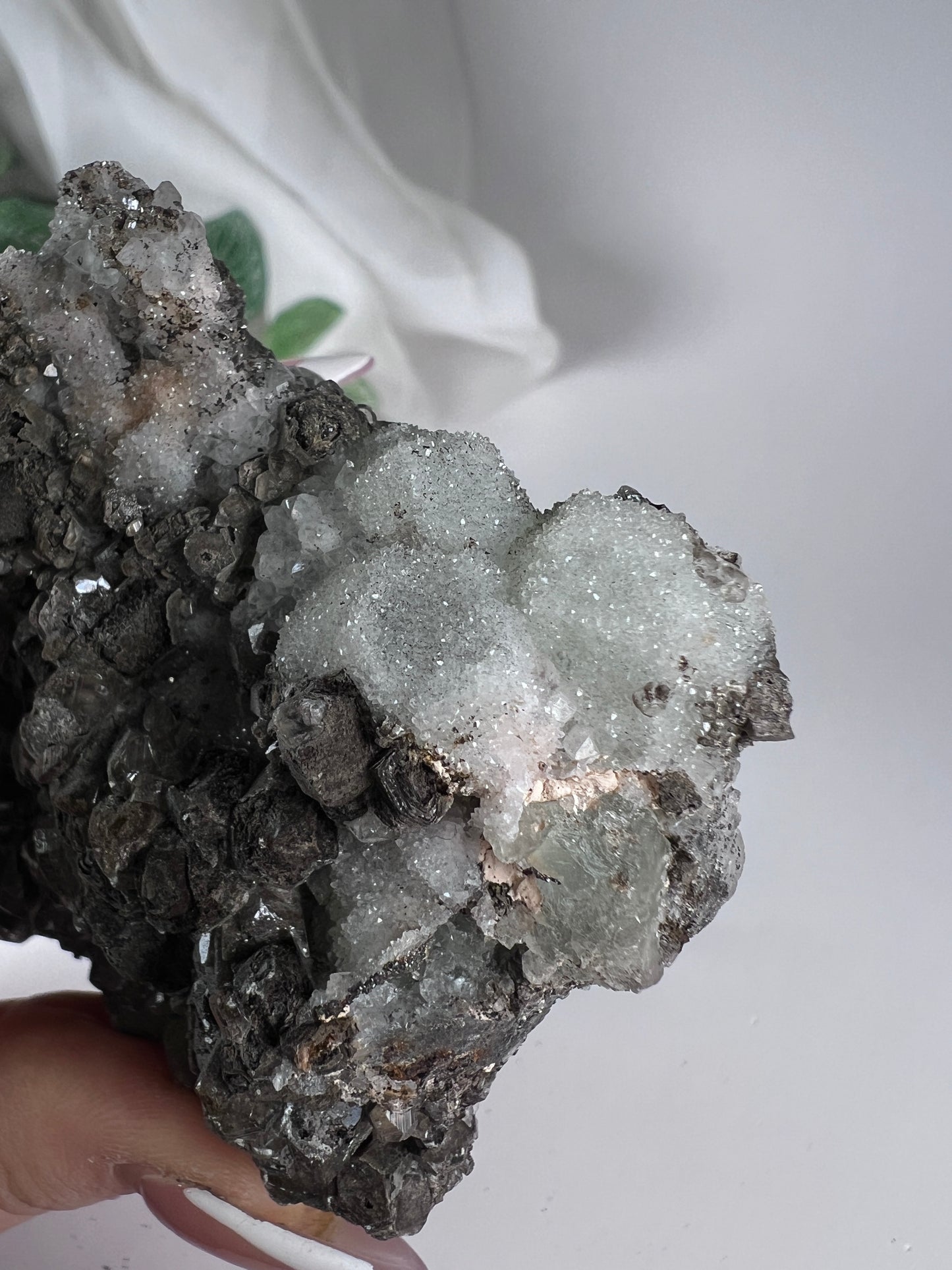 Black Quartz with Fluorite Cluster *RARE*