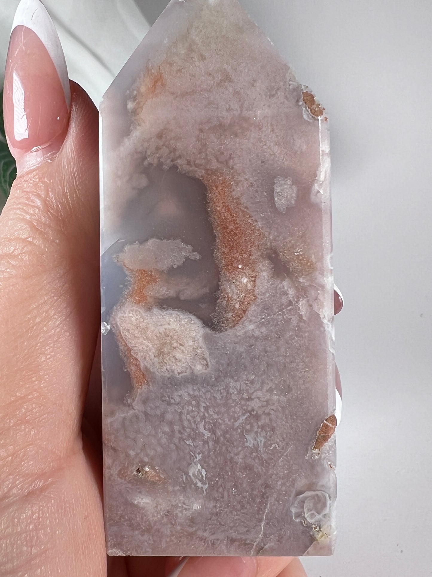 Flower agate obelisk