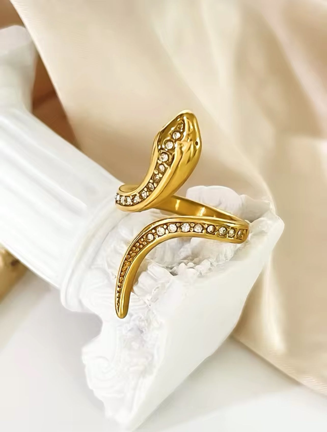 Gold Plated Snake Ring