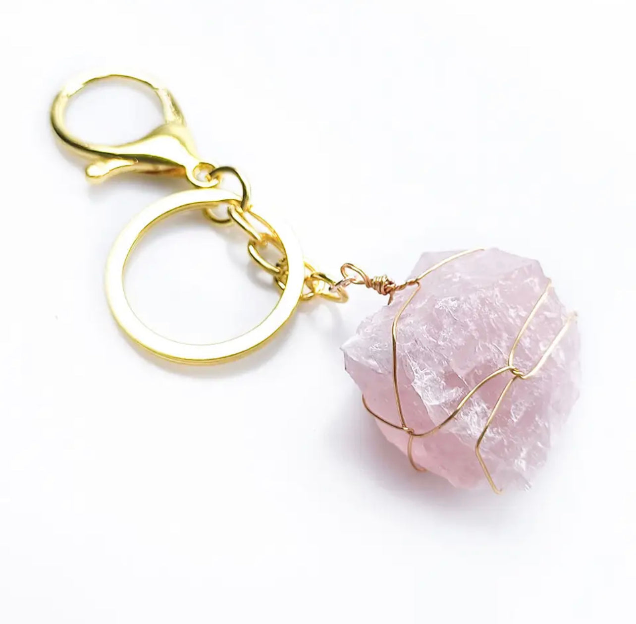 Wire Wrapped Crystal Keychain