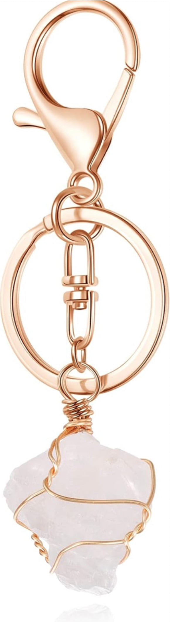 Wire Wrapped Crystal Keychain