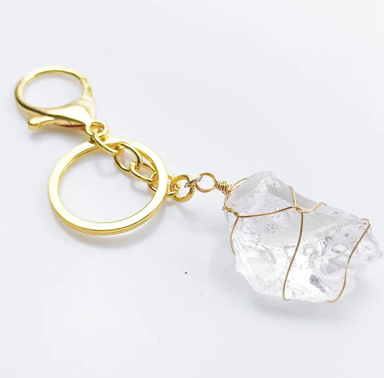 Wire Wrapped Crystal Keychain