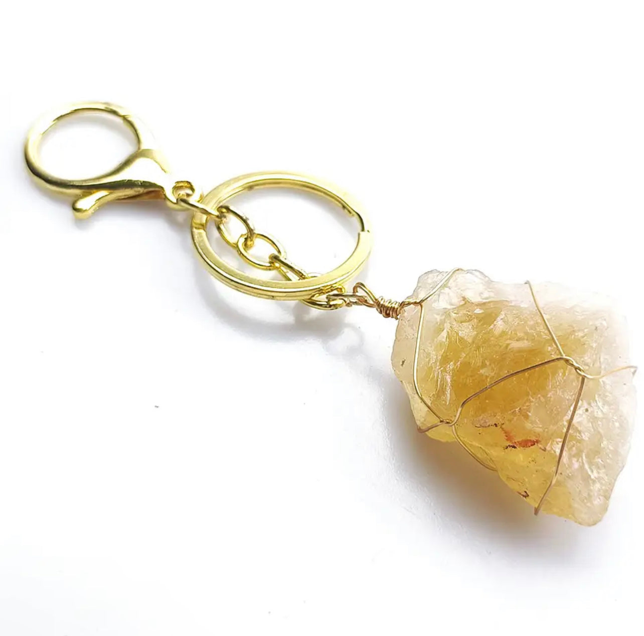 Wire Wrapped Crystal Keychain