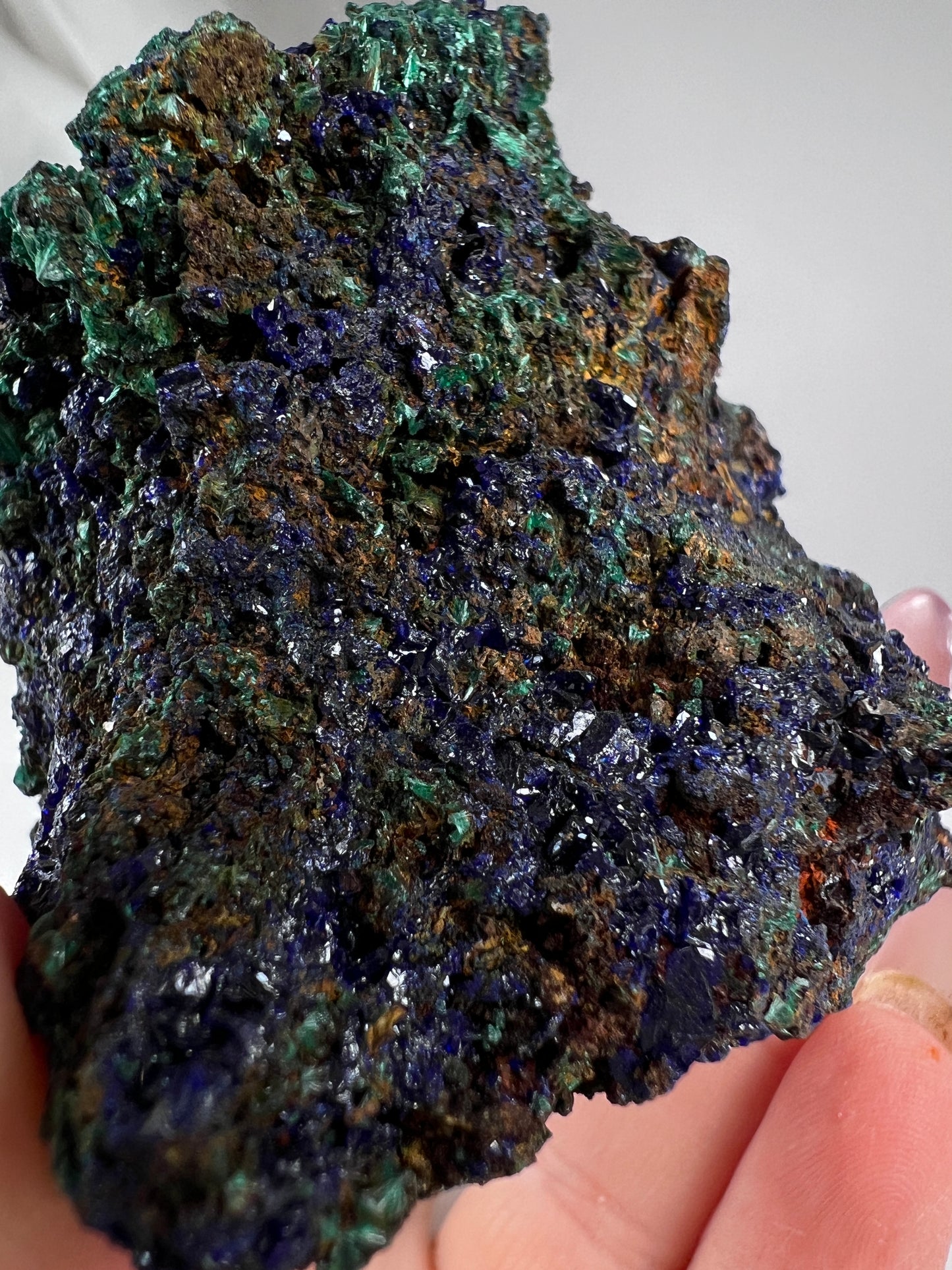 Azurite with Malachite