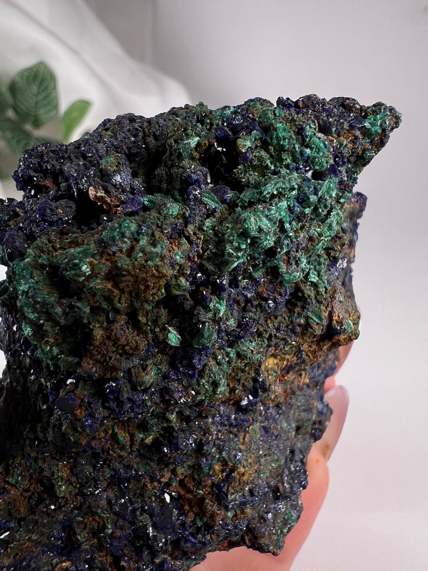 Azurite with Malachite