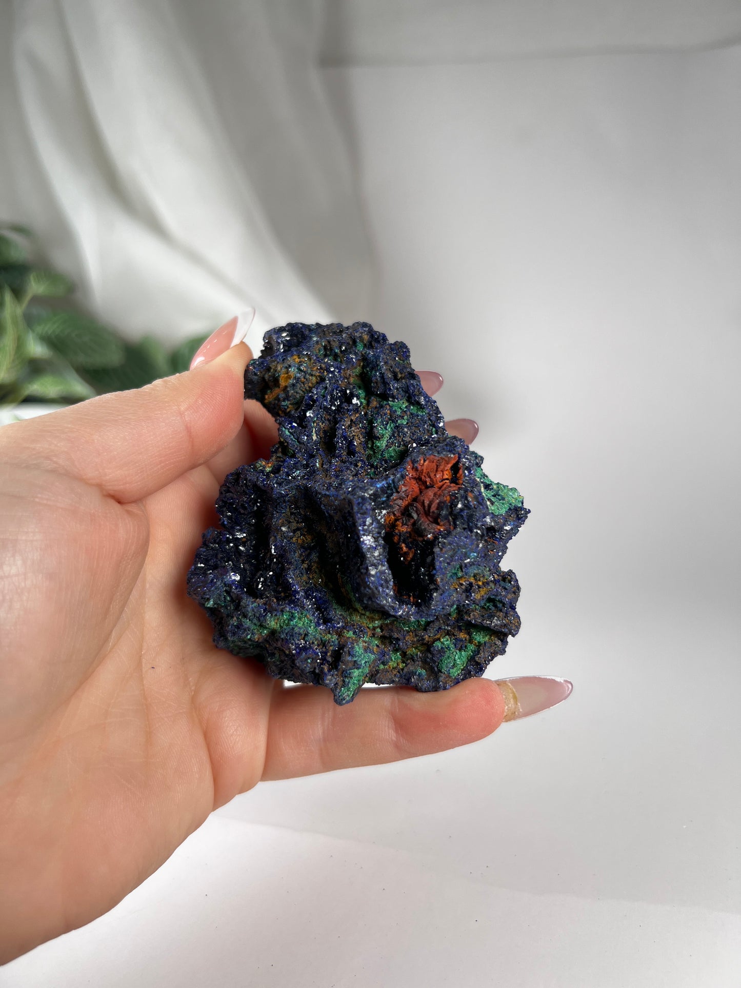 Azurite with Malachite