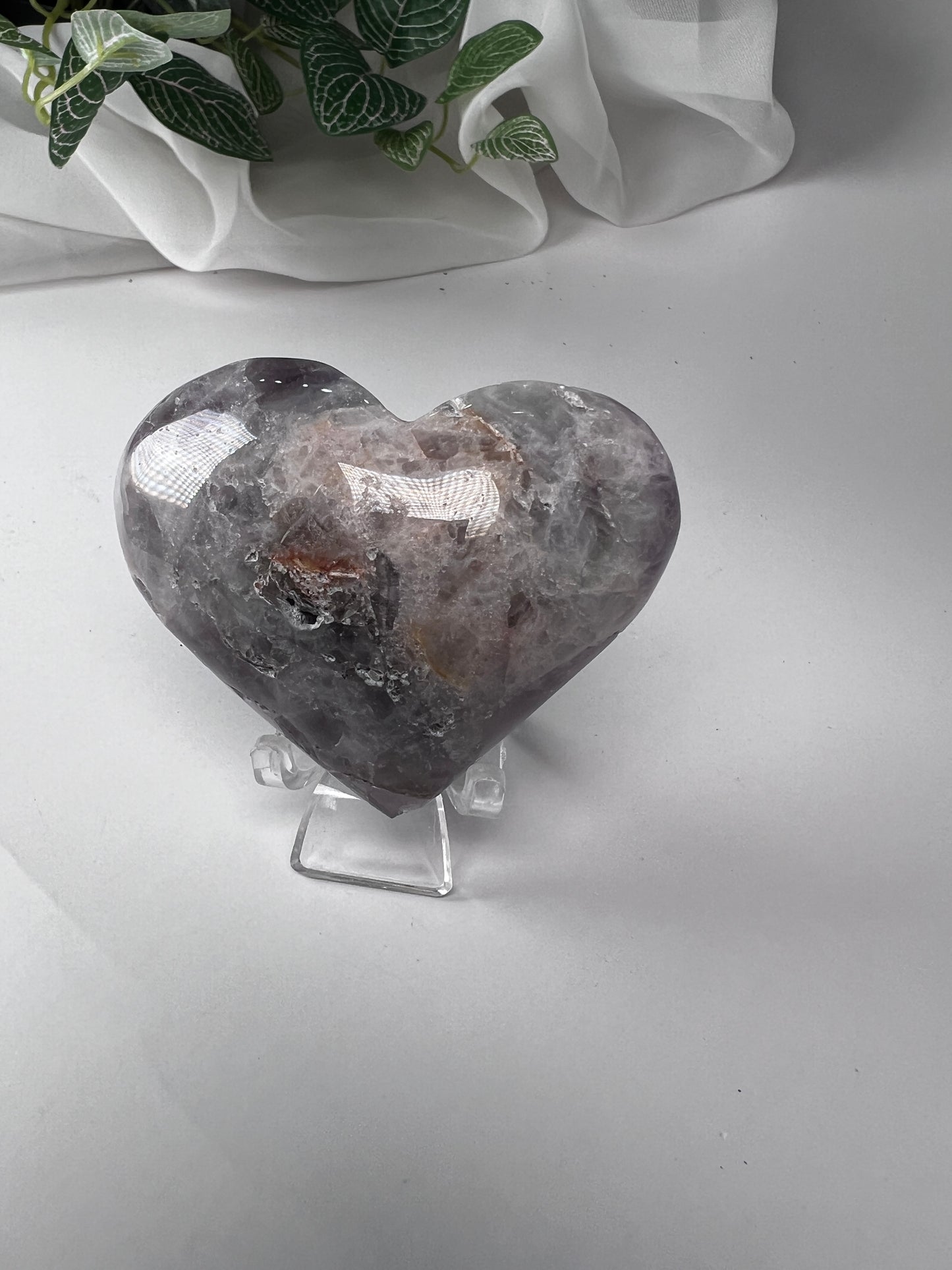 Flower Agate Lg Heart
