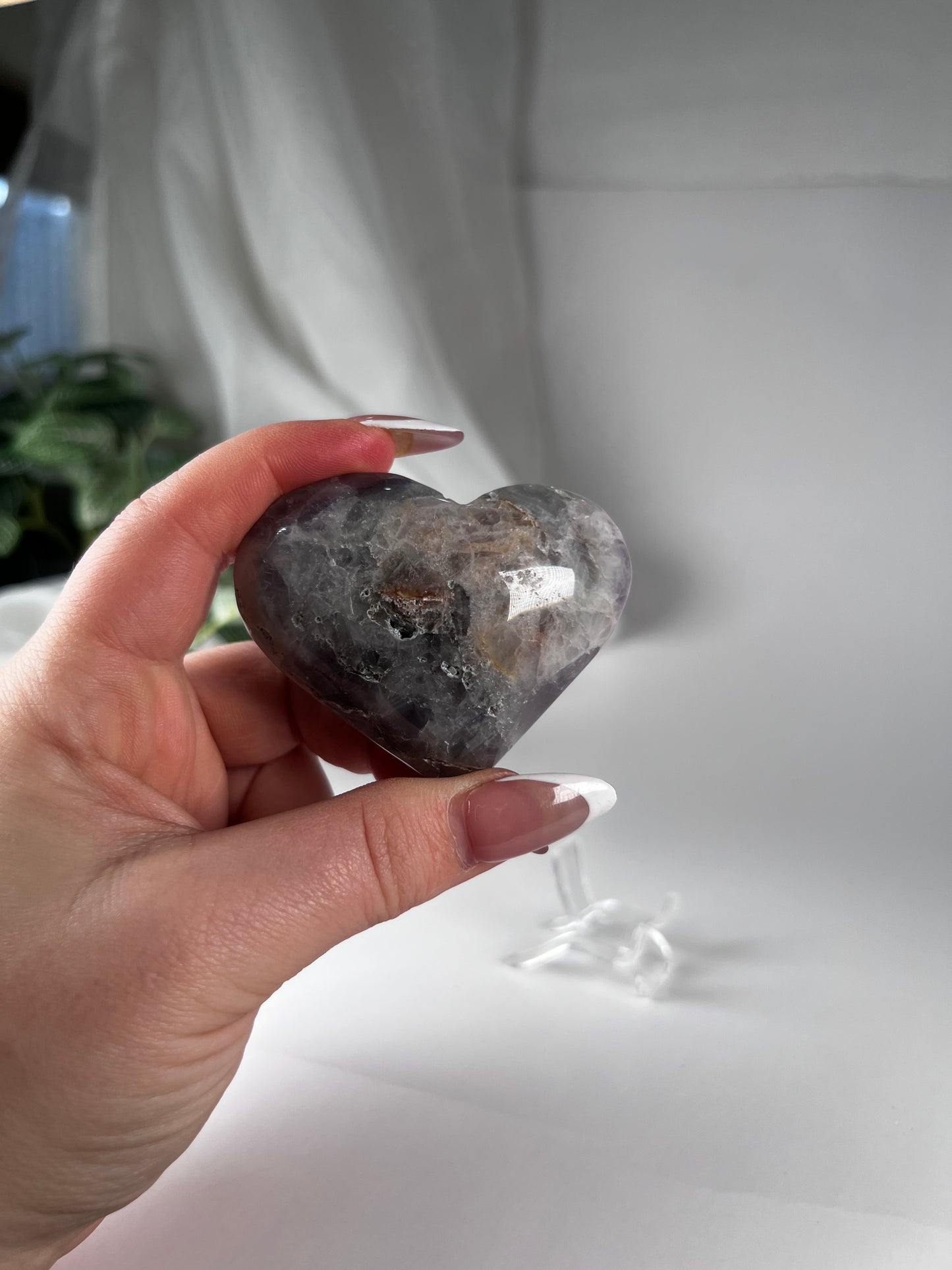 Flower Agate Lg Heart