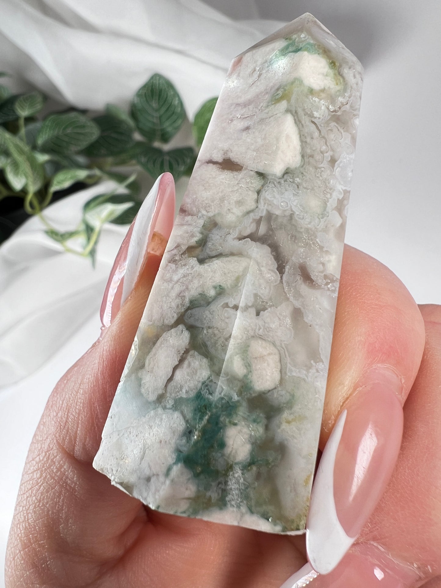Green Flower Agate Point