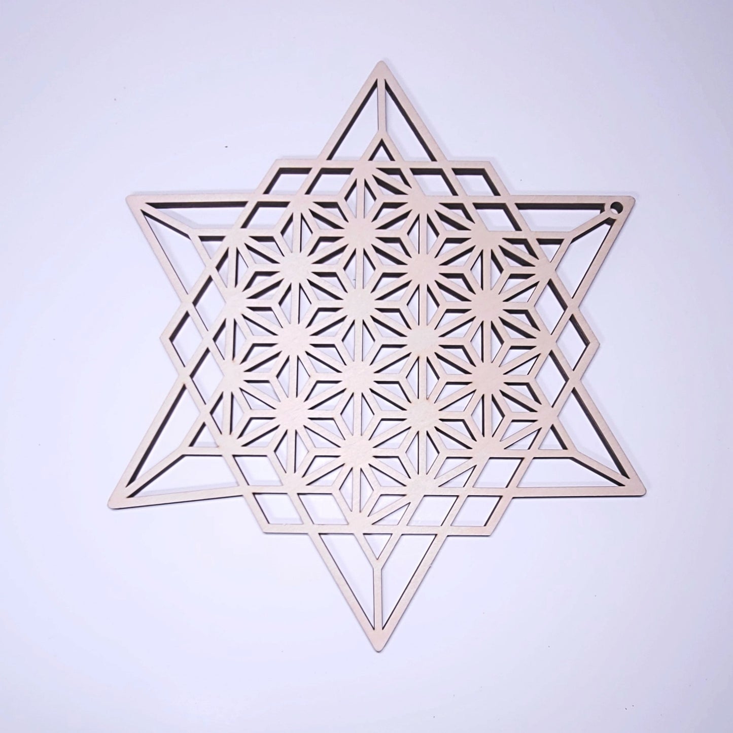 Wooden Tetrahedron Crystal Grid - 12"