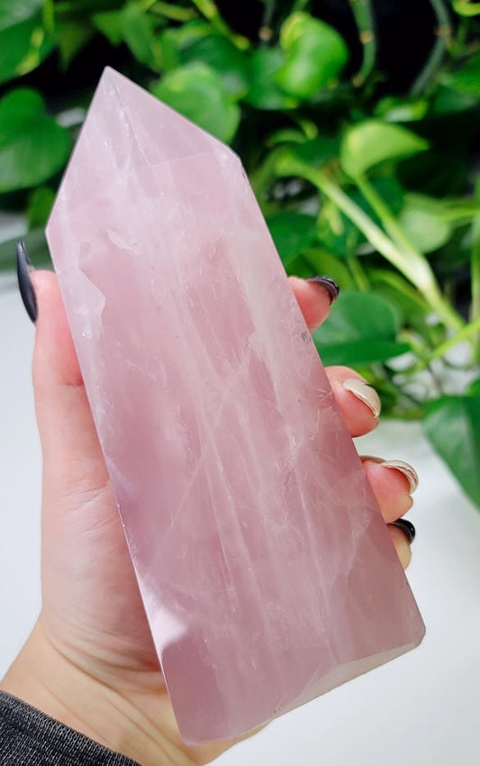 Grade AA Rose Quartz Obelisk - Large 6.75"