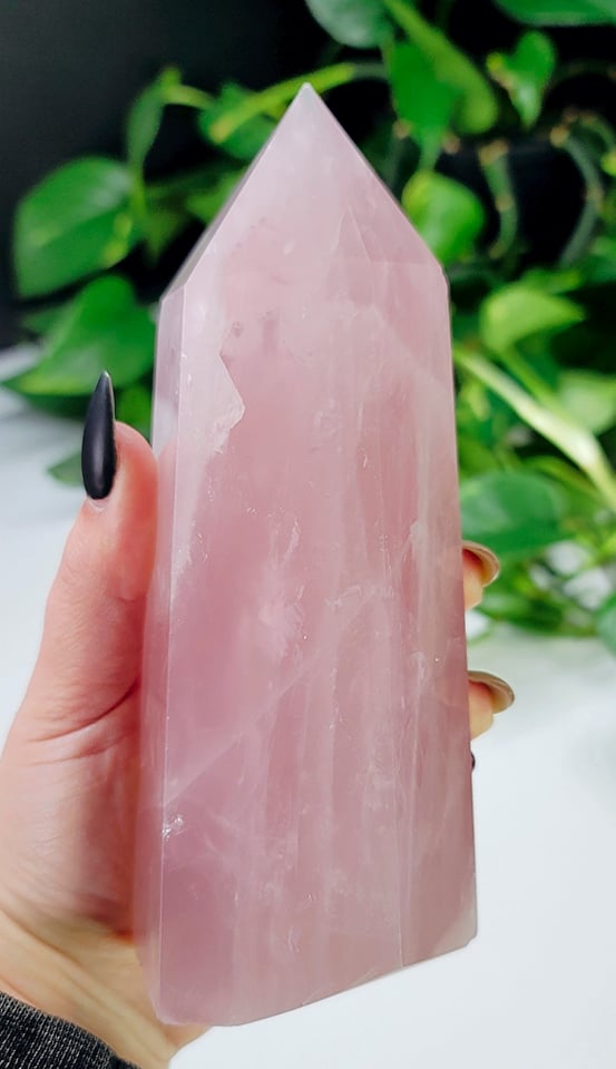 Grade AA Rose Quartz Obelisk - Large 6.75"