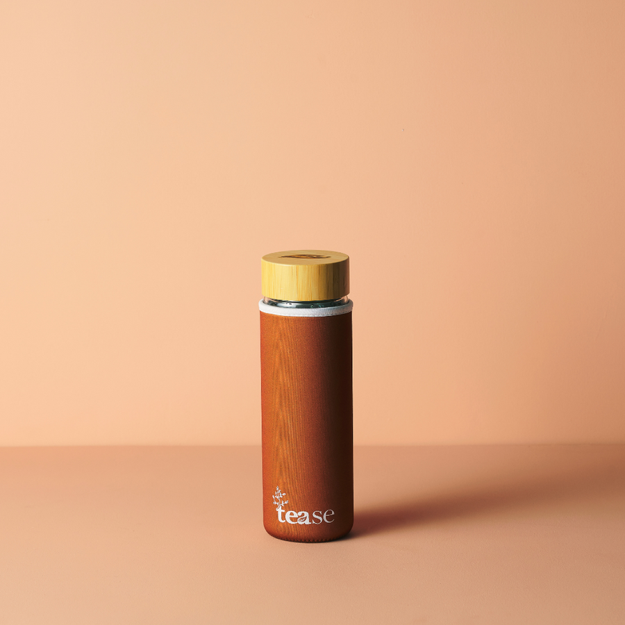 3 in 1 Sustainable Glass and Bamboo Tea Tumbler
