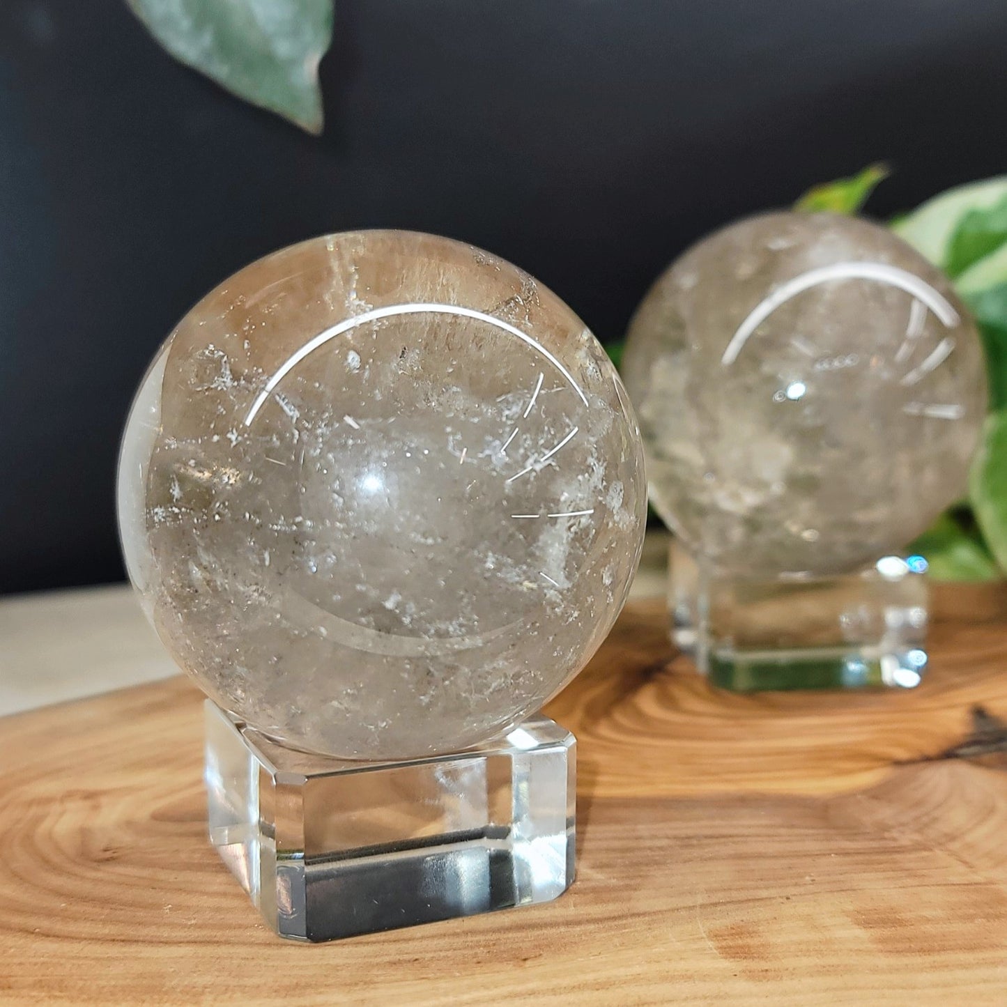 Rutilated Smoky Quartz Sphere