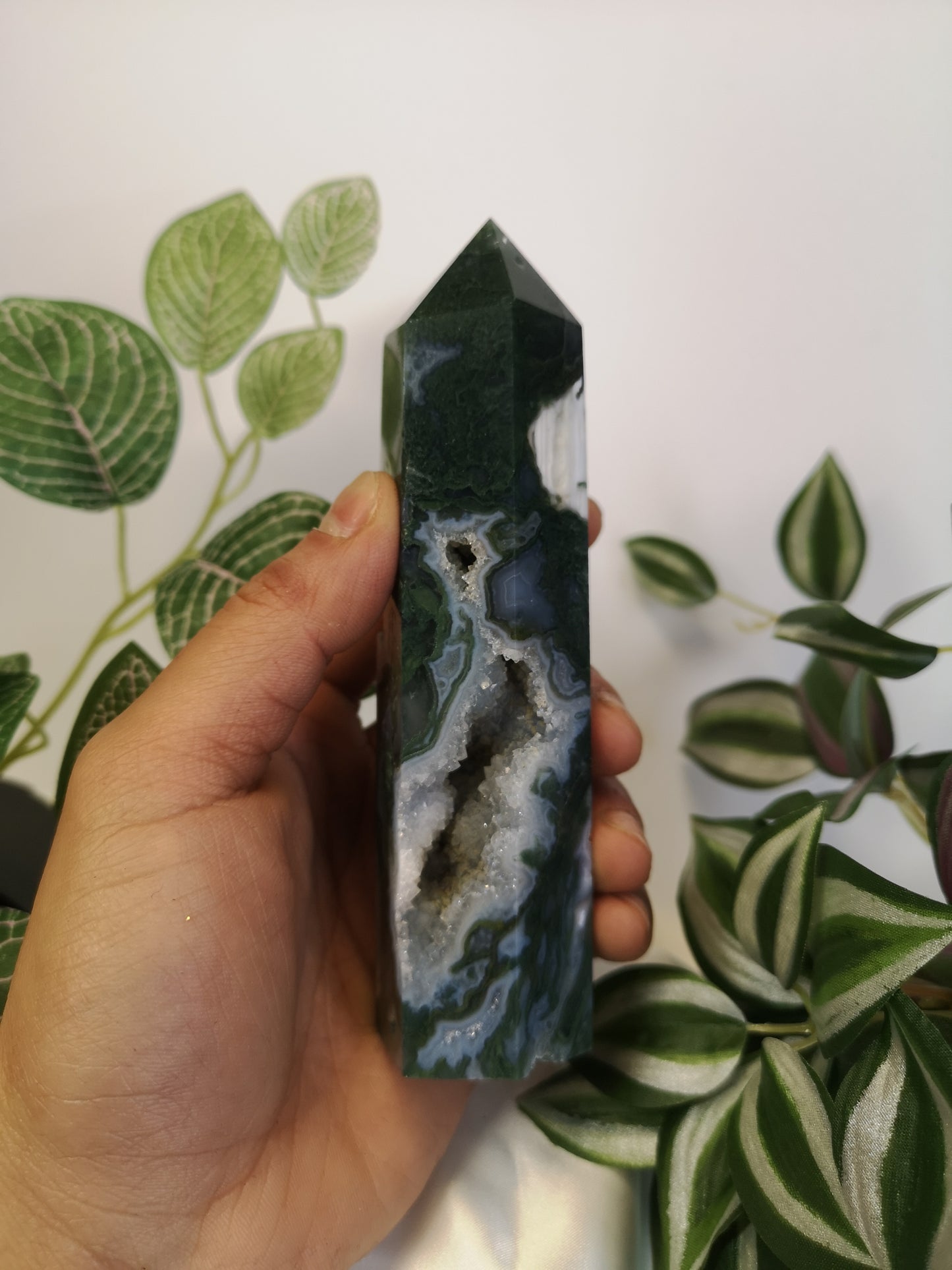 Moss agate druzy 5.5"