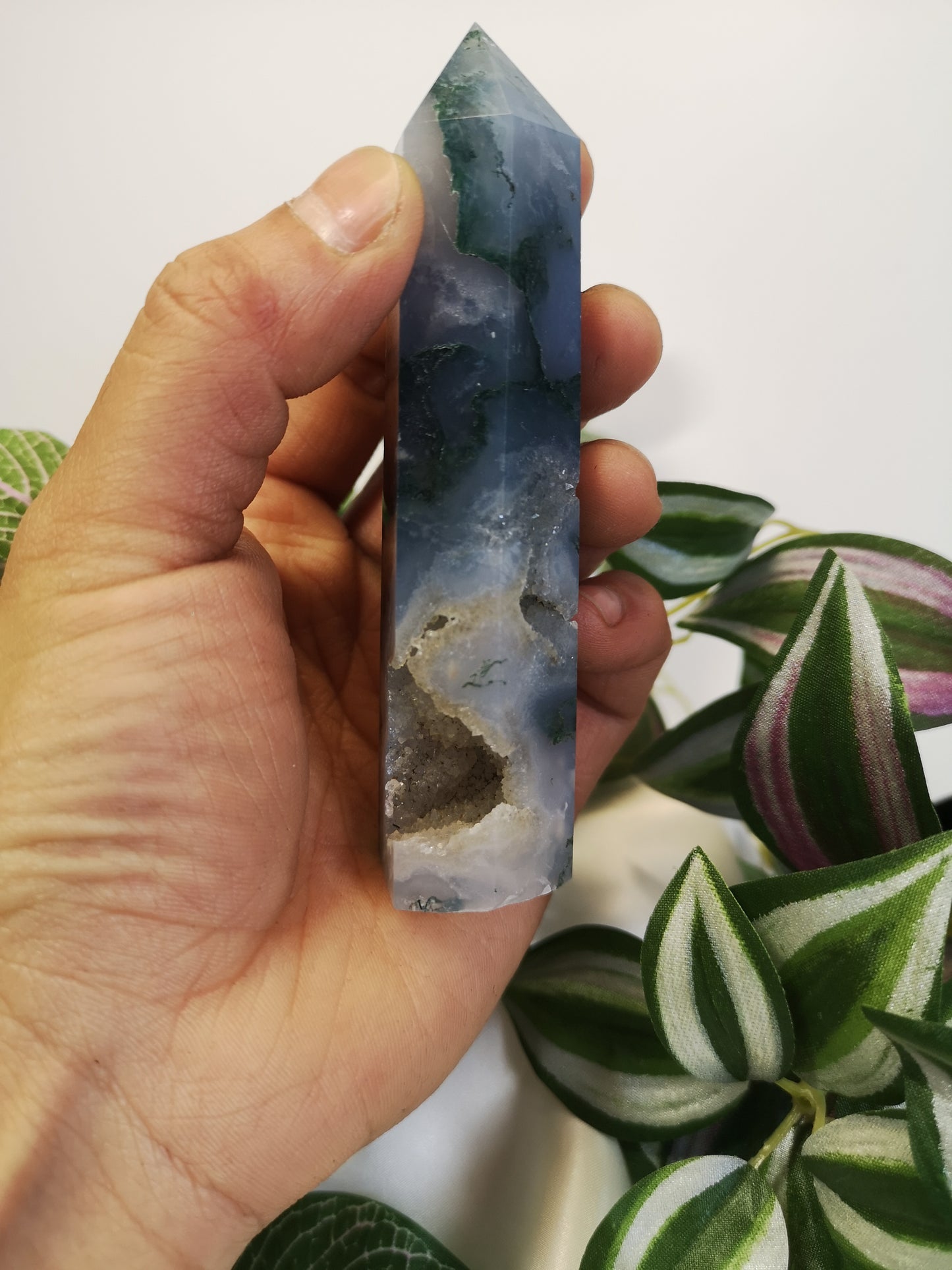 Moss agate druzy 4.25"
