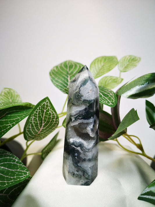 Moss agate druzy 3.5"