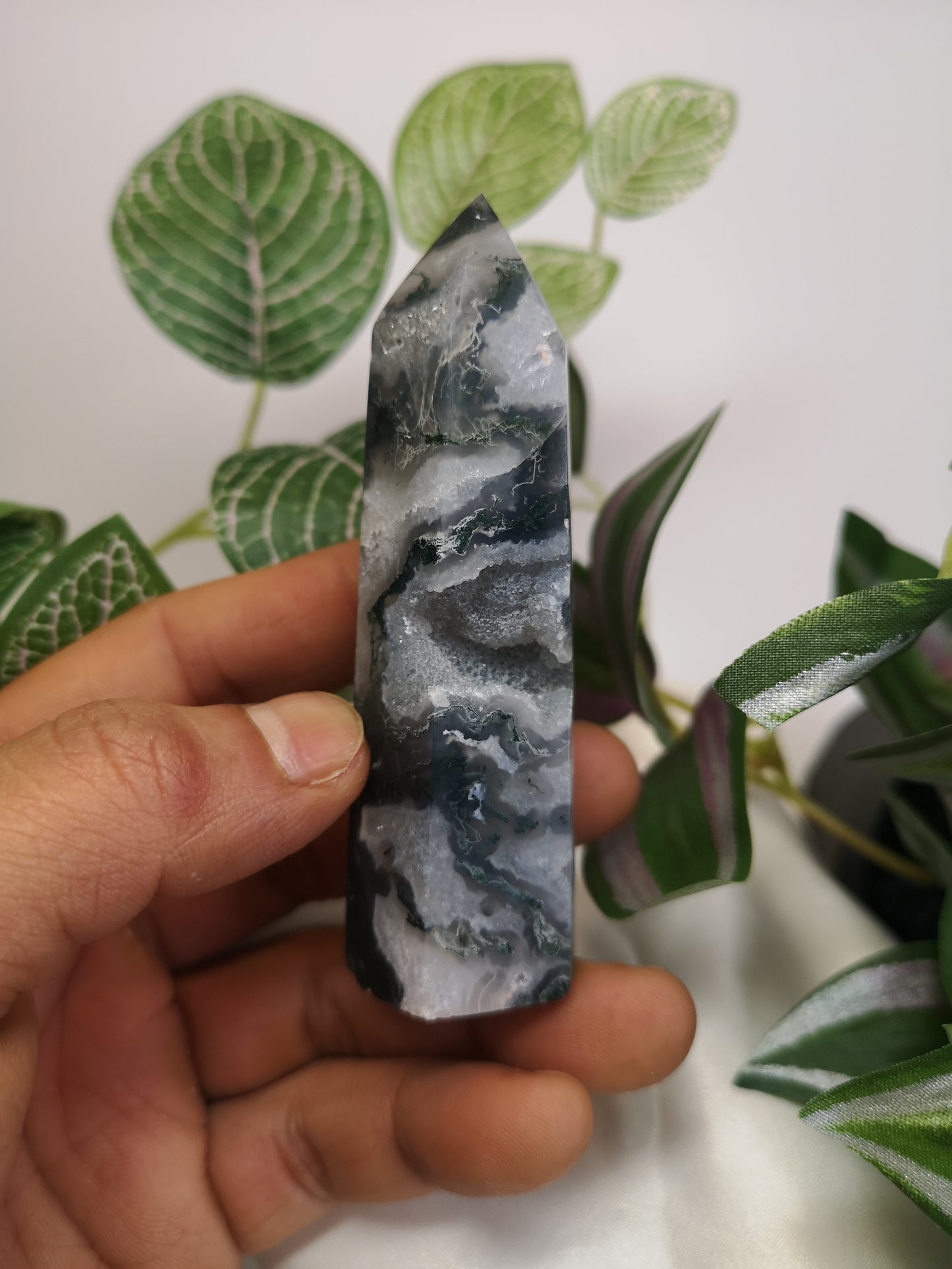 Moss agate druzy 3.5"