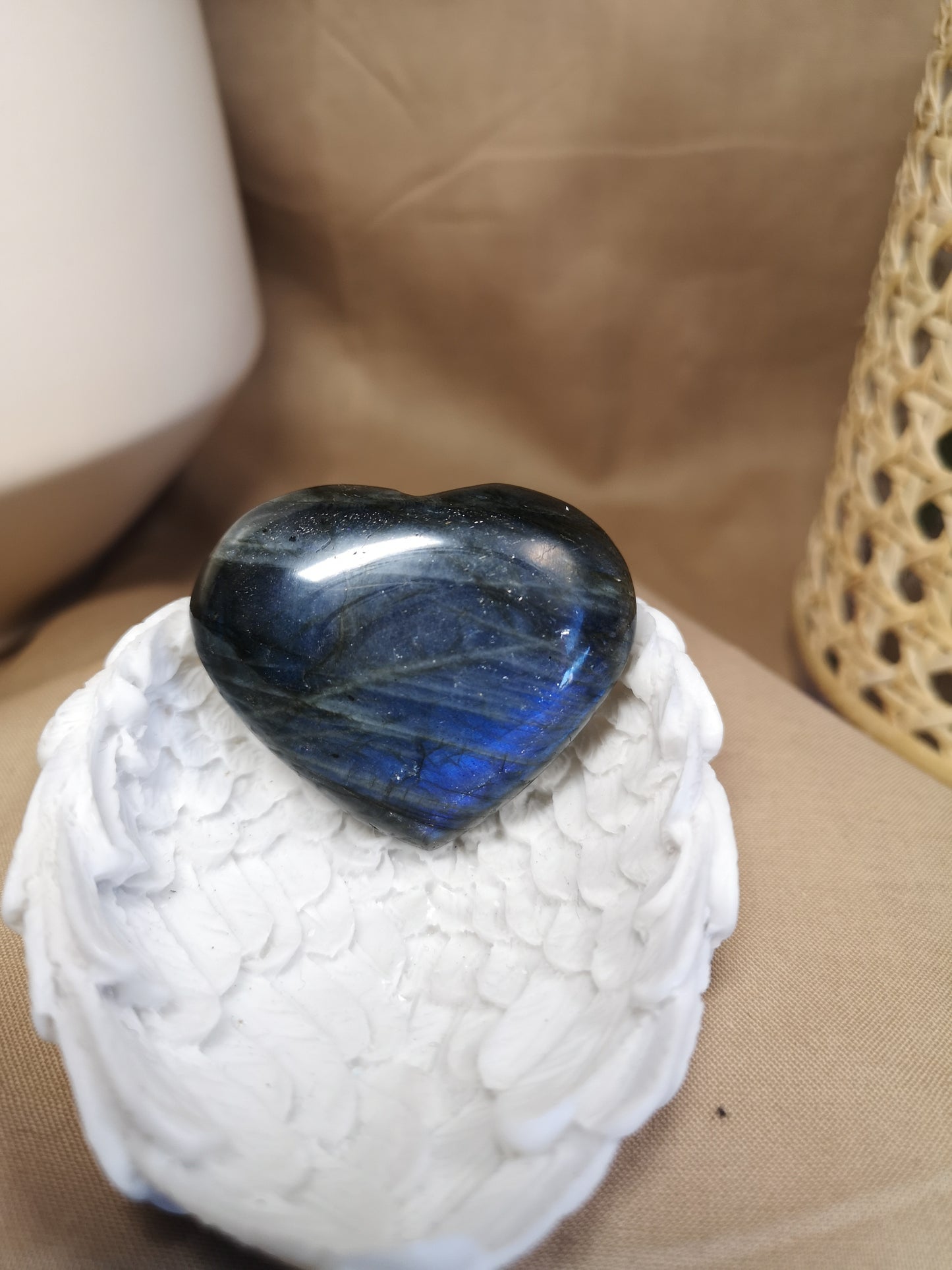 Labradorite heart