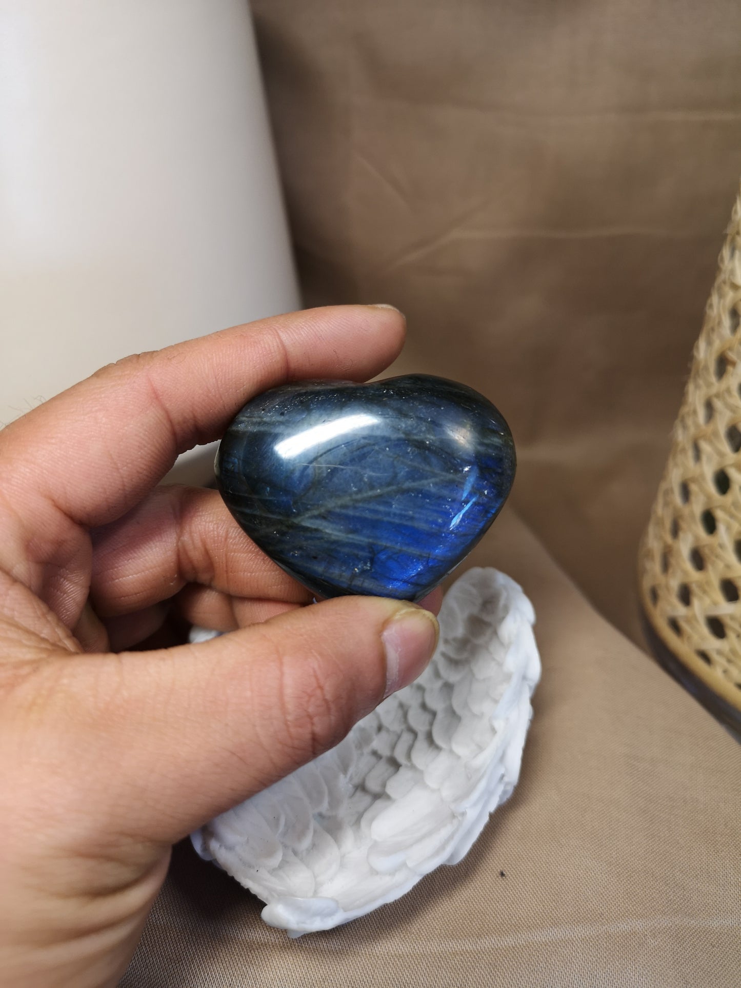Labradorite heart