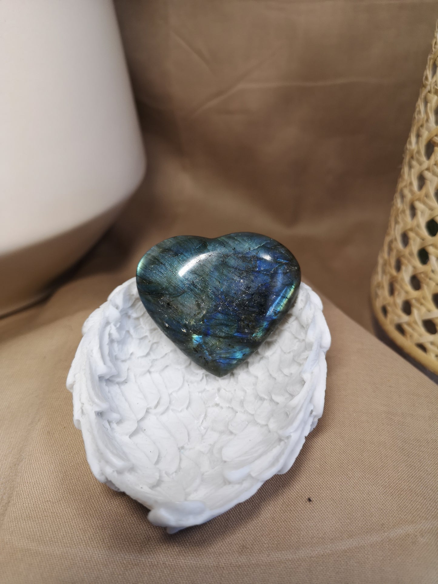 Labradorite heart