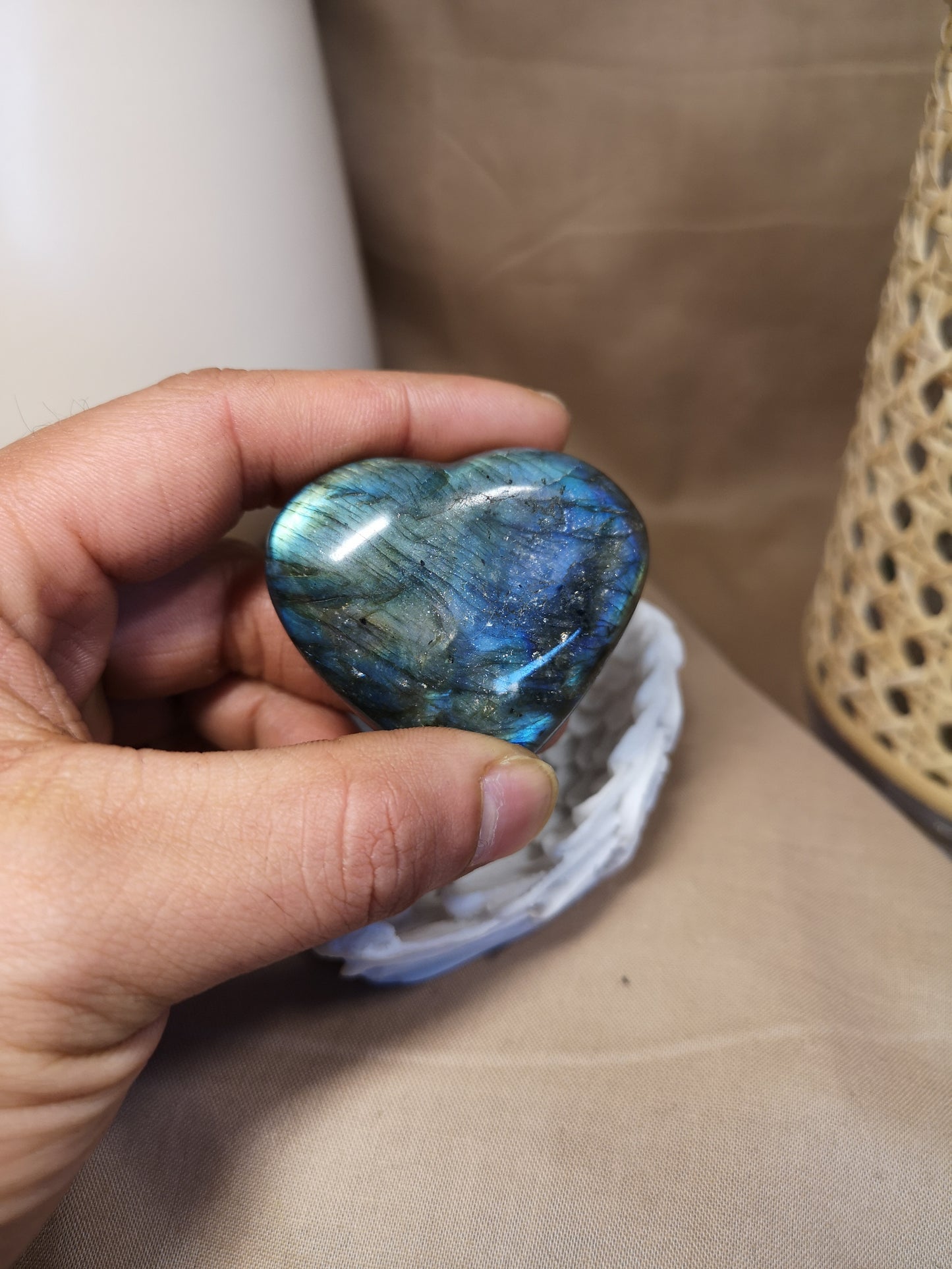 Labradorite heart