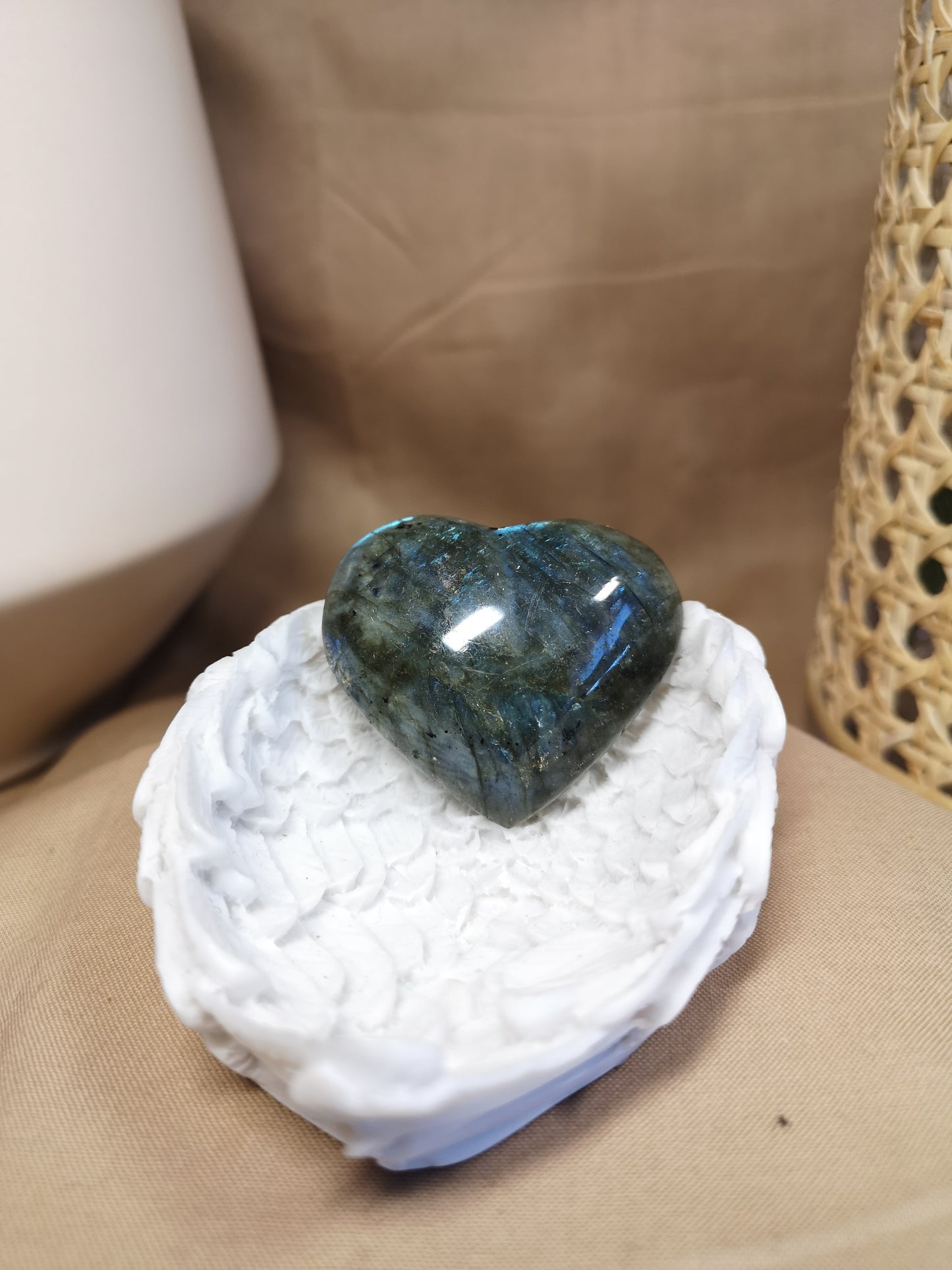 Labradorite heart