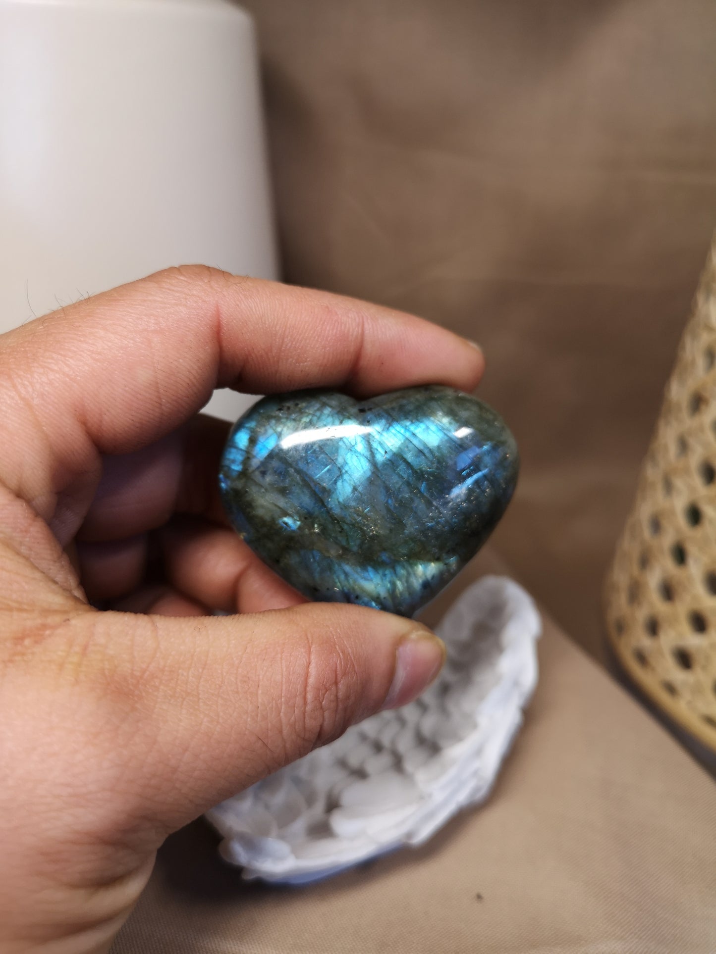 Labradorite heart
