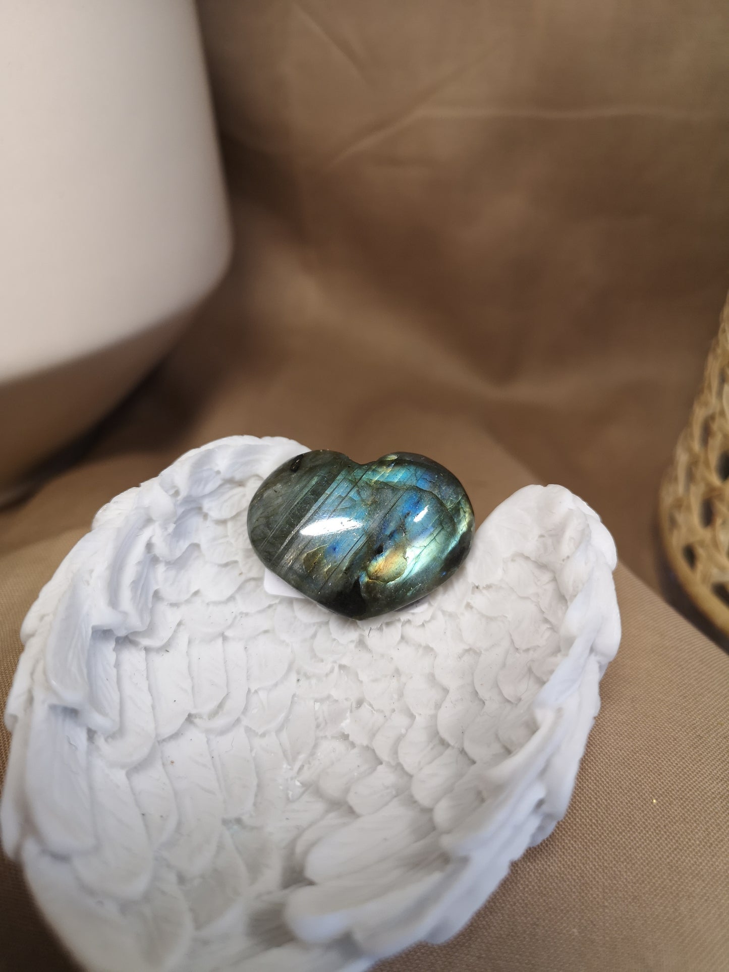 Labradorite heart