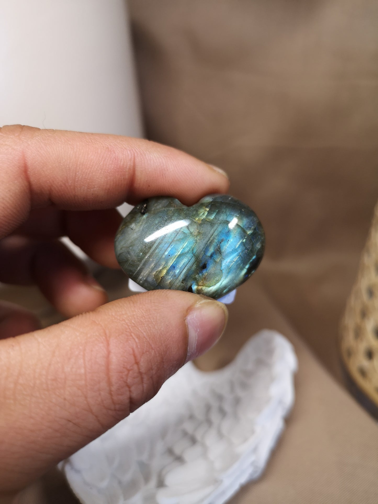 Labradorite heart