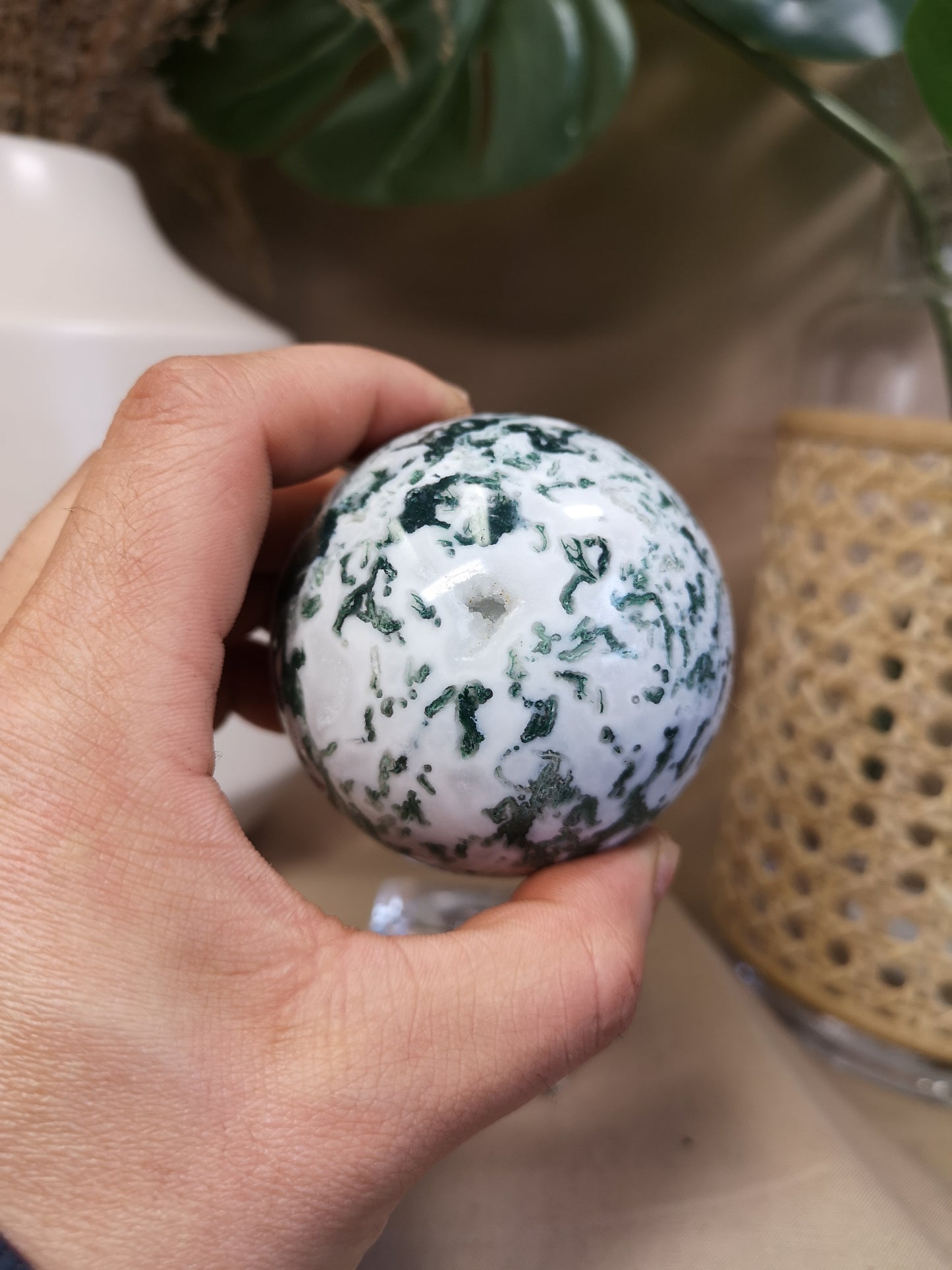 Moss agate Sphere