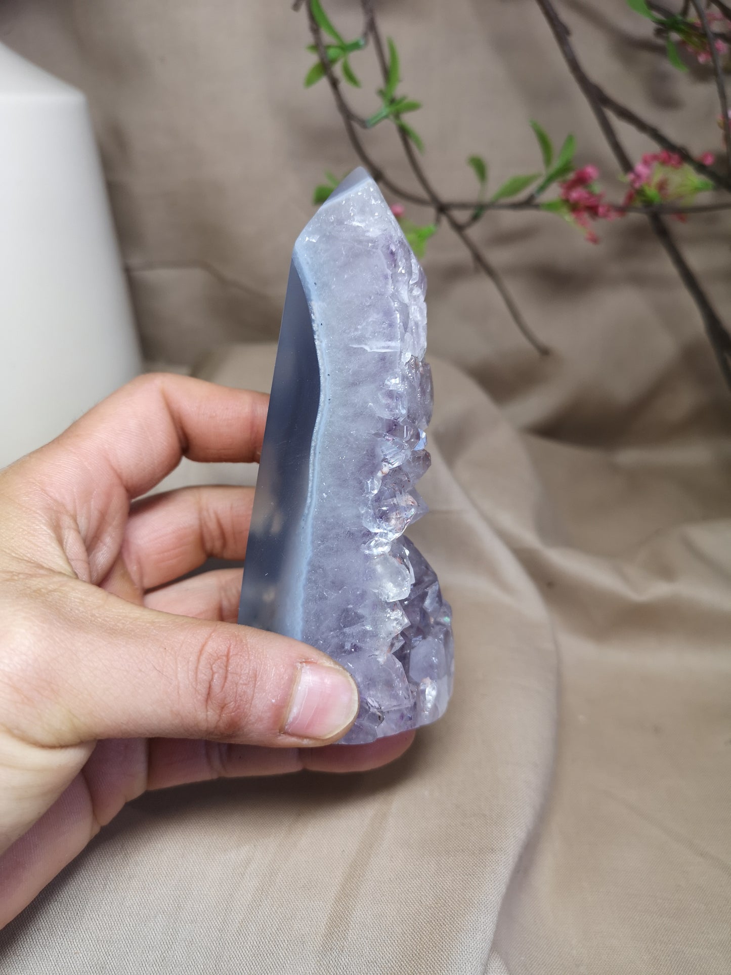Amethyst with agate 4.75"