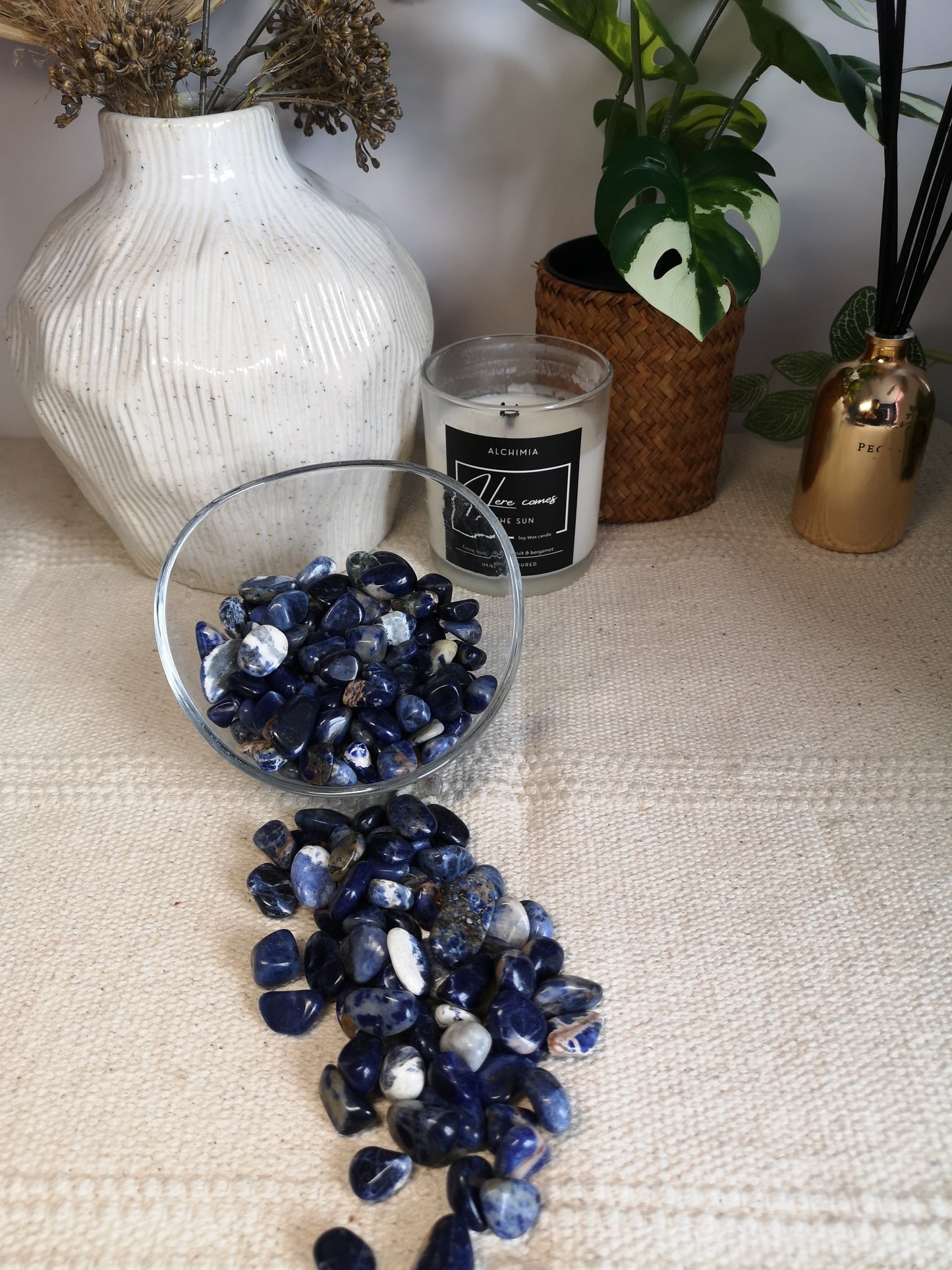 Sodalite tumbles