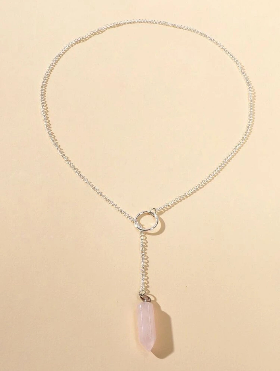 Rose Quartz Drop Necklace