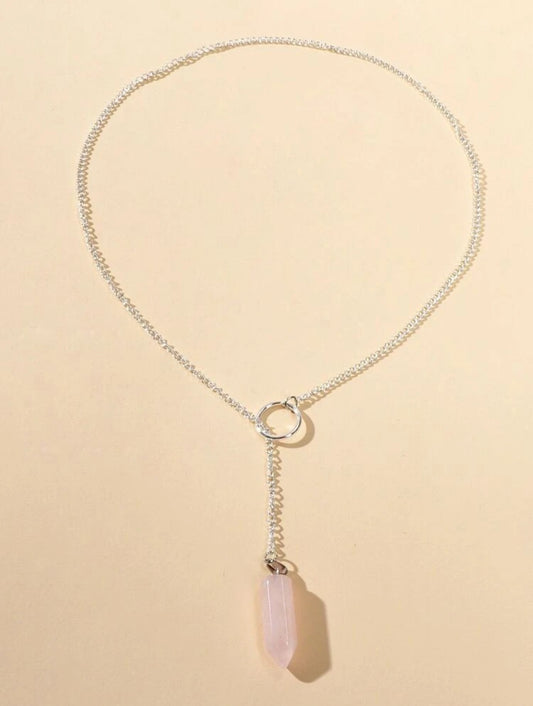 Rose Quartz Drop Necklace