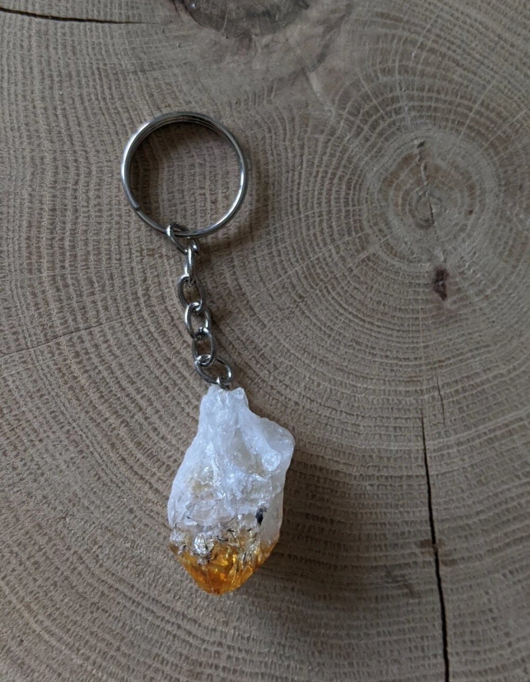 Raw Stone Crystal key chains