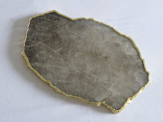 Genuine Smoky Quartz Cheese Board / Serving Tray