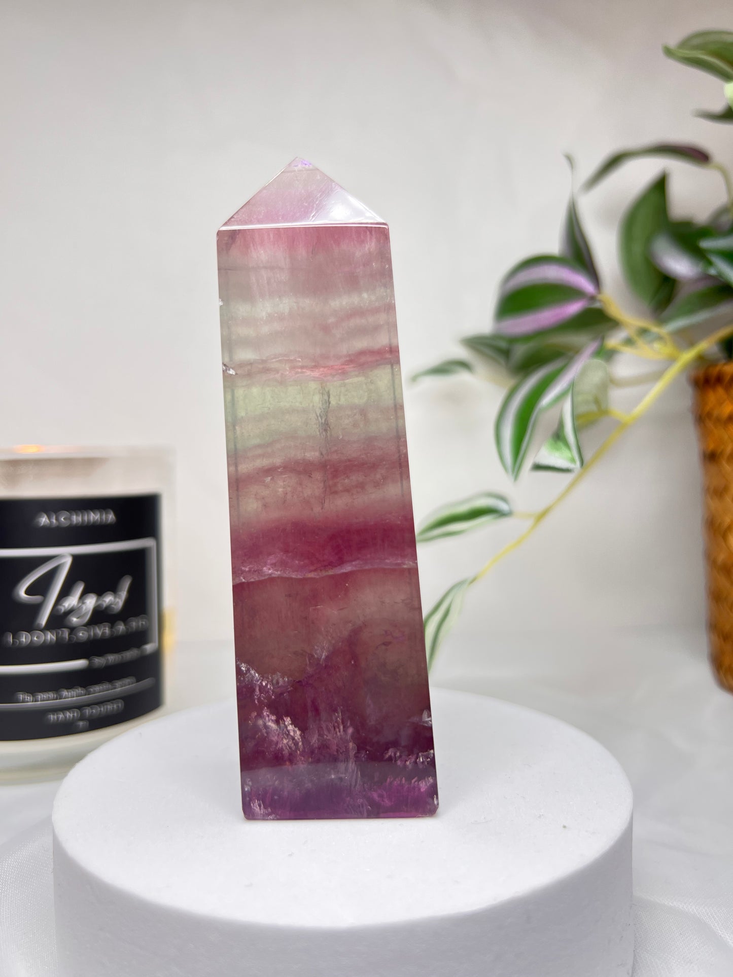 Watermelon Fluorite Tower