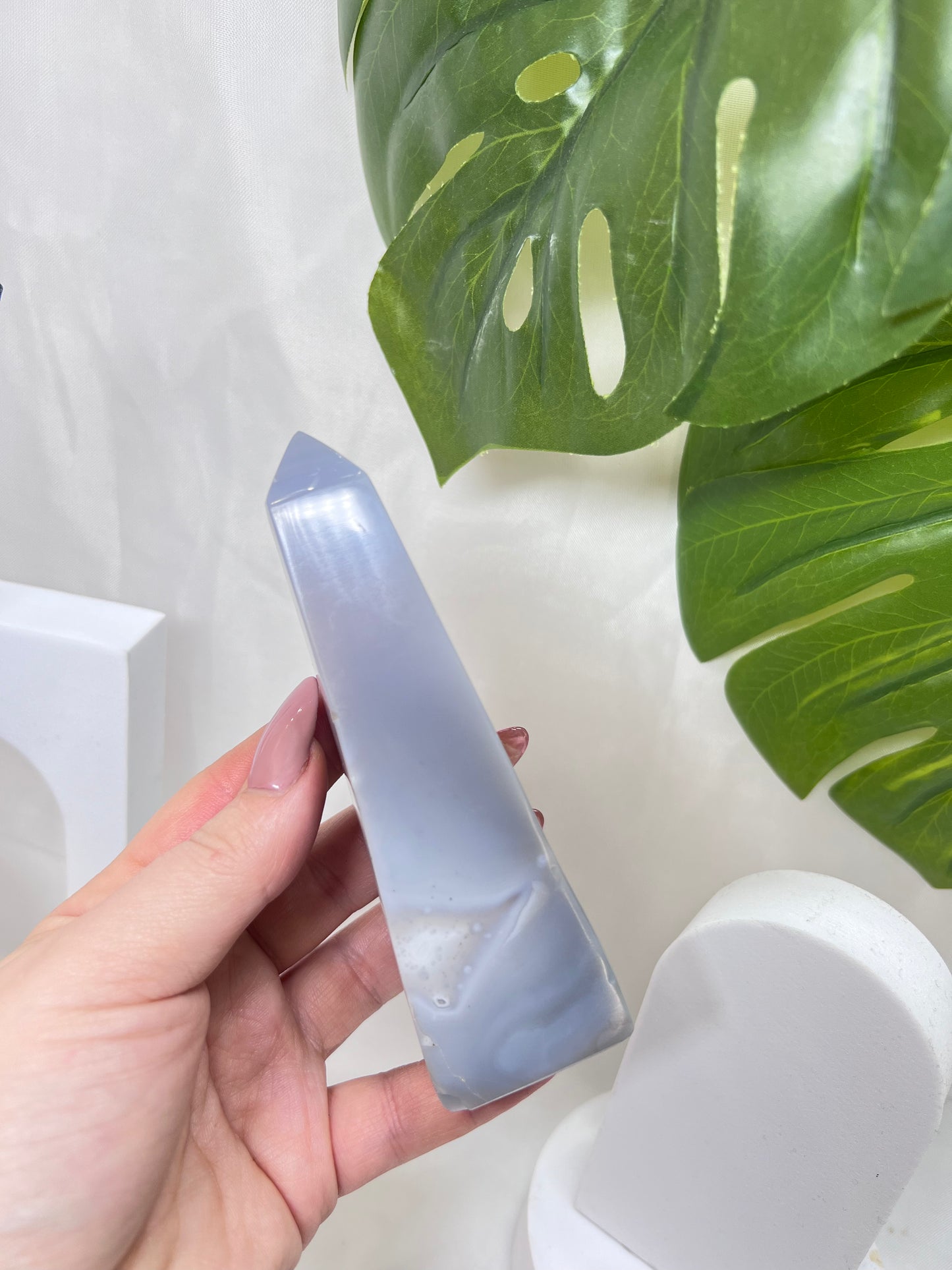 Blue Lace Agate with Druzy Amethyst *RARE*