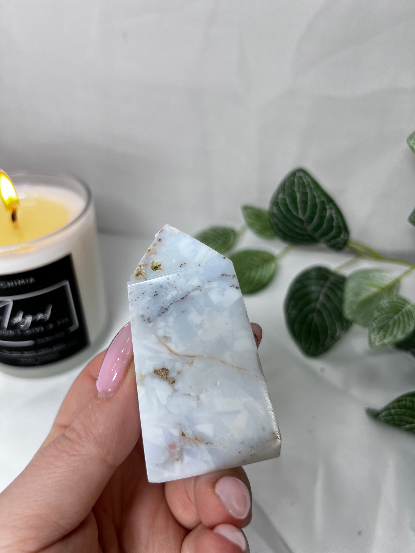 White Dendritic Agate Point