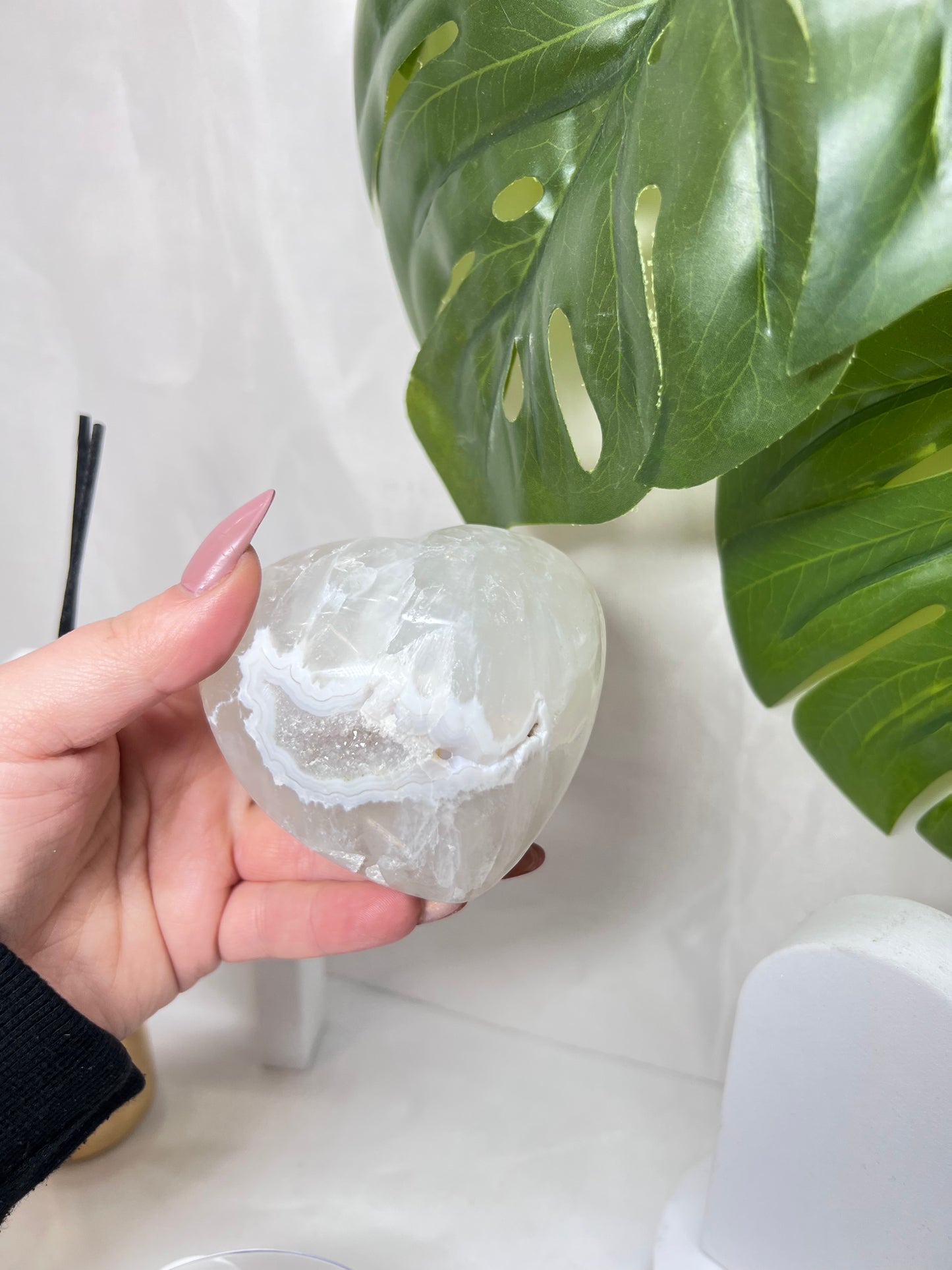 XXL Amethyst Agate Druzy Heart