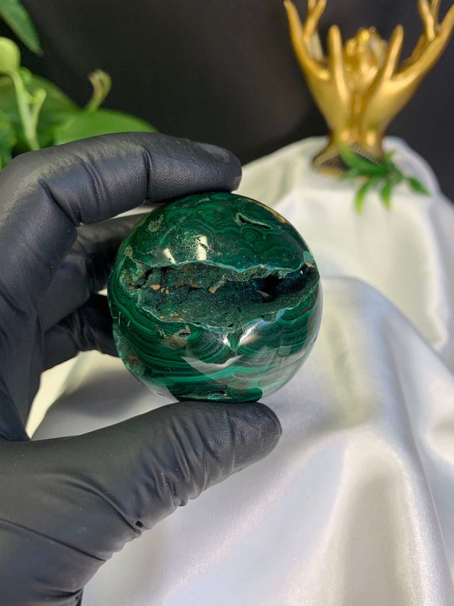 Malachite sphere 2.5” *RARE*