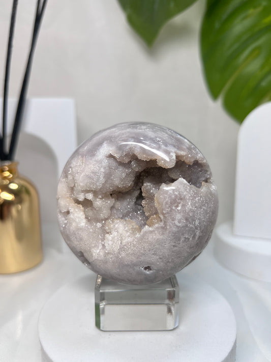 Flower Agate Amethyst Sphere *RARE*