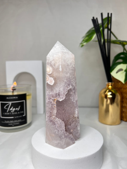 Amethyst Flower Agate Point