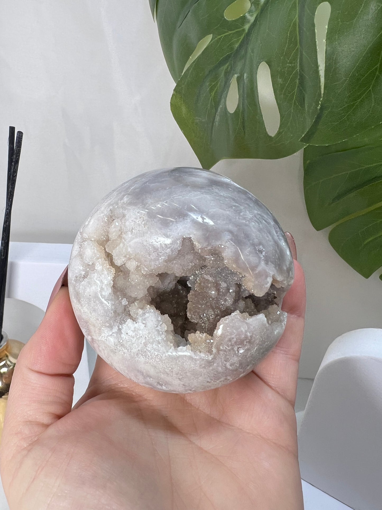 Flower Agate Amethyst Sphere *RARE*